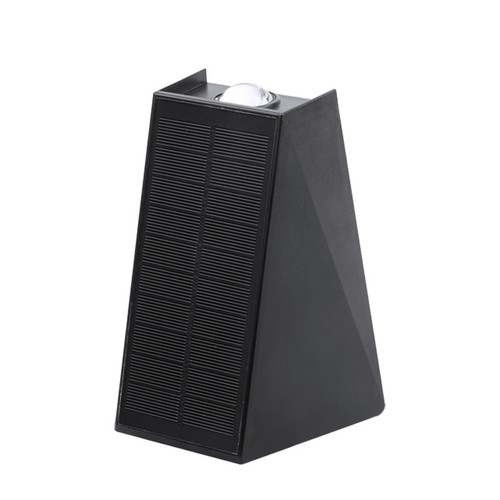 Solcelle sensor væglampe - Sort, op/ned, skumringssensor, IP54