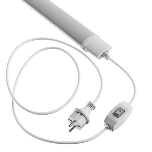 150cm 45W LED armatur - IP65, m. stik og afbryder, 2m kabel + stik, tænd/sluk