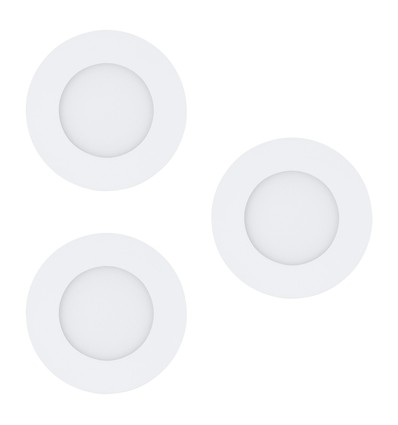 Outlet: EGLO Fueva Indbygningsspots 3x2,7W Ø85 mm I Hvid