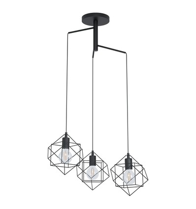 Outlet: EGLO Straiton Pendel Lampe Ø64 Til 3xE27 Klynge i Sort