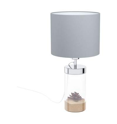 Outlet: EGLO Lidsing Bordlampe Til E27 H48 i Grå/Natur