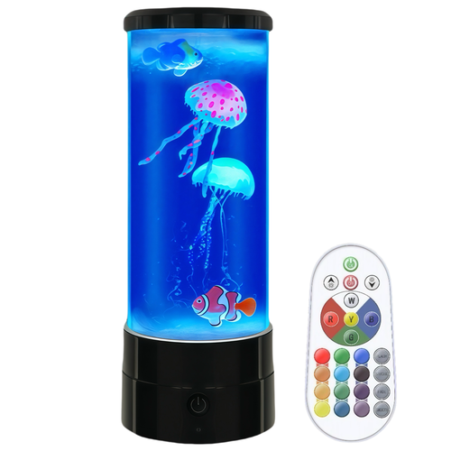 Fiskelampe RGB 30cm høj - Ø11 cm, perfekt til børn og barnlige sjæle