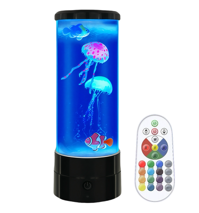 Fiskelampe RGB 30cm høj - Ø11 cm, perfekt til børn og barnlige sjæle