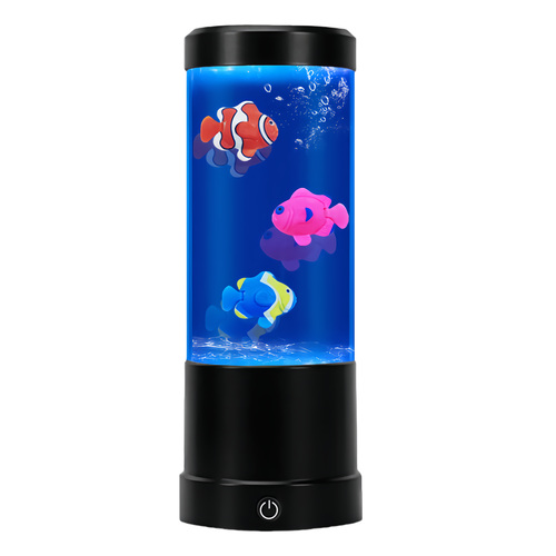 Fiskelampe RGB 23cm høj - Ø9 cm, perfekt til børn og barnlige sjæle