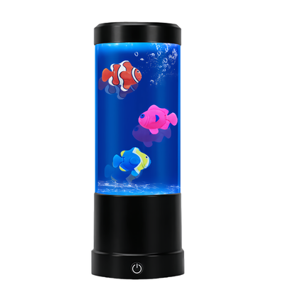 Fiskelampe RGB 23cm høj - Ø9 cm, perfekt til børn og barnlige sjæle