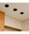 24W Blændfri RA90 CCT Downlight Ø135mm - 3 lyskulører, sort front, Hul: Ø115mm, Honeycomb
