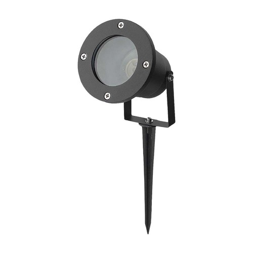 GU10 havelampe med spyd - aluminium hus, sort, IP65