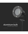 GU10 havelampe med spyd - aluminium hus, sort, IP65