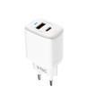 20W Travel Adapter med PD og QC - Hvid, 1x PD port, 1x QC port