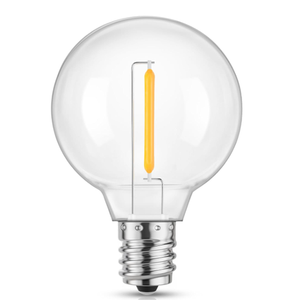 1W LED kronepære - G40, kultråd, klart glas, E14