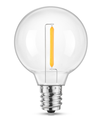 1W LED kronepære - G40, kultråd, klart glas, E14