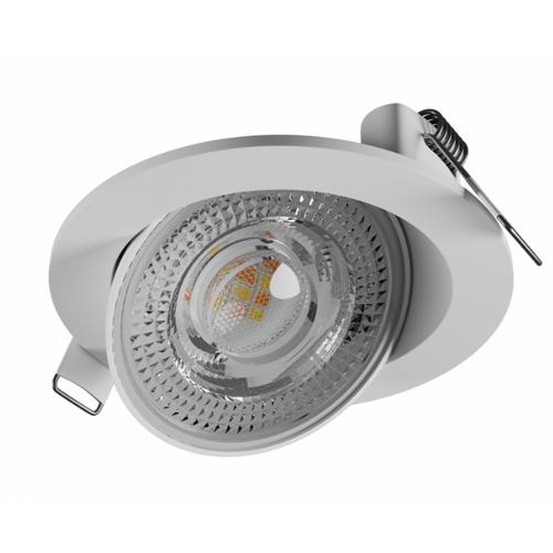 6,5W Ø8,2cm MOBILO LED indbygningsspot - 130lm/W, CCT, 36° justerbar, hvid kant