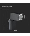 Justerbar væglampe GU10 IP44, 1-vejs, aluminium