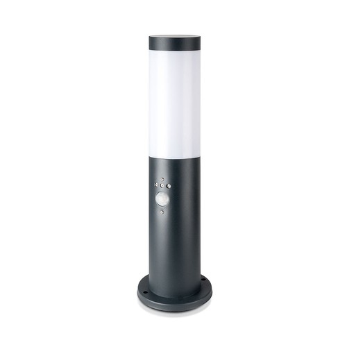 Pullertlampe med PIR-sensor E27 - Rustfrit stålhus (45 cm), Grå, IP44