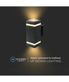 LED væglampe E27 - sort hus, kvadrat, IP44