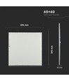 60x60 LED Panel, 40W - 124lm/W, hvid kant