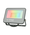 V-Tac 30W RGB+kold hvid projektør - Sort hus, fjernbetjening, IP65
