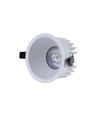 Dæmpbar RA99 indbygningsspot - 10W, Hul: Ø7,5 cm, Mål: Ø8,5 cm, hvid kant, 230V
