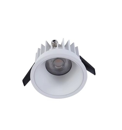 Dæmpbar RA99 indbygningsspot - 10W, Hul: Ø7,5 cm, Mål: Ø8,5 cm, hvid kant, 230V
