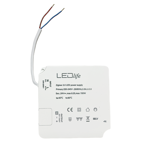 150W / 24V DC Zigbee strømforsyning - 6.25A, IP20 indendørs, Hue kompatibel