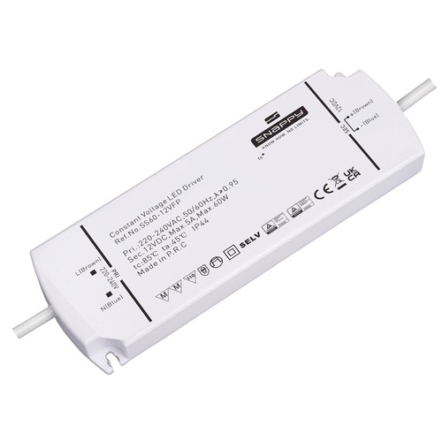 Snappy 60W strømforsyning - 12V DC, 5A, IP44