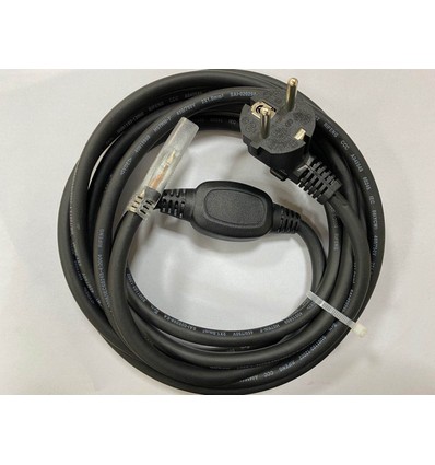 Stik til 230V LED strip (Type Q), IP67 vandtæt - Inkl. endeprop, 2m, 230V