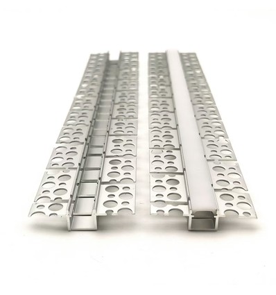 Fleksibel indspartling aluprofil til LED strip - 2 meter, inkl. cover