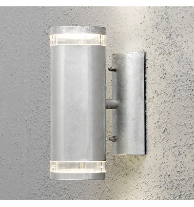 Outlet: Modena Væglampe udendørs Up/Down GU10 IP44 i Galvaniseret - Konstsmide