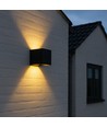 LEDlife CUBIC 6W Dæmpbar væglampe - Sort, firkantet, op/ned, justerbar, inde / ude, IP65, inkl. lyskilde