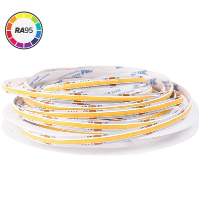 10m 4W/m 3000K RA95 Dot-free COB-LED strip - IP20, 320 LED pr. meter, 24V, COB LED