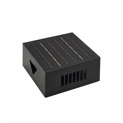 Solcelle sensor væglampe - Sort, roterbar, firkantet, skumringssensor, IP54