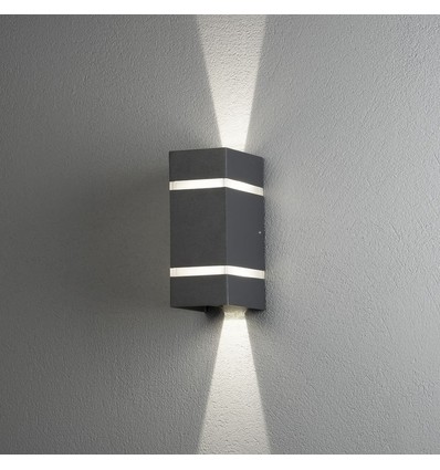 Outlet: Cremona LED Væglampe udendørs 6W IP54 i Antracit - Konstsmide