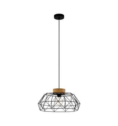 Outlet: EGLO Padstow Pendel Lampe Ø45 Til E27 i Træ/Sort