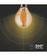E14 4W LED filament pære - P45, amber glas, 2200K, kronepære
