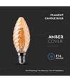 E14 4W LED filament kertepære - Twist, amber glas, 2200K, 350lm