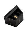 Solcelle væglampe - IP54, Sort, op/ned, justerbar spredning, skumringssensor