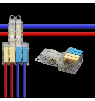 1 stk. skrueløs T samlemuffe - 250V, 2 til 4, 32A