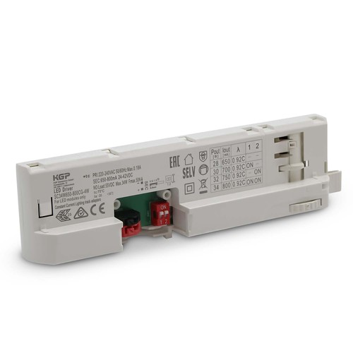 Erstatningsdriver til skinnespot - Hvid, Passer til 3-faset skinnespot, 24-42V, 650-800mA