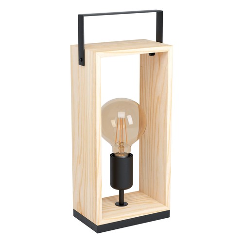 Outlet: EGLO Famborough Bordlampe til E27 H40 i Sort/Træ