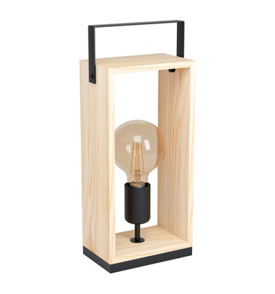 Outlet: EGLO Famborough Bordlampe til E27 H40 i Sort/Træ