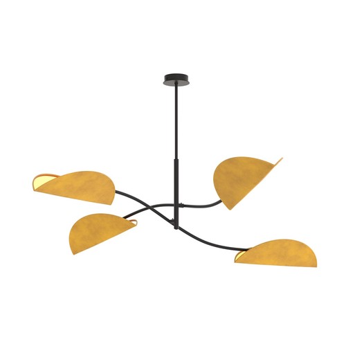 Lotus 4 Sort/Gullig-orange loftslampe - E14, 230V, uden lyskilde