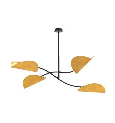 Lotus 4 Sort/Gullig-orange loftslampe - E14, 230V, uden lyskilde