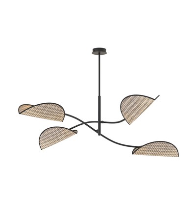 Lotus 4 Sort/Naturlig loftslampe - E14, 230V, uden lyskilde