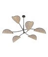 Lotus 6 Sort/Naturlig loftslampe - E14, 230V, uden lyskilde