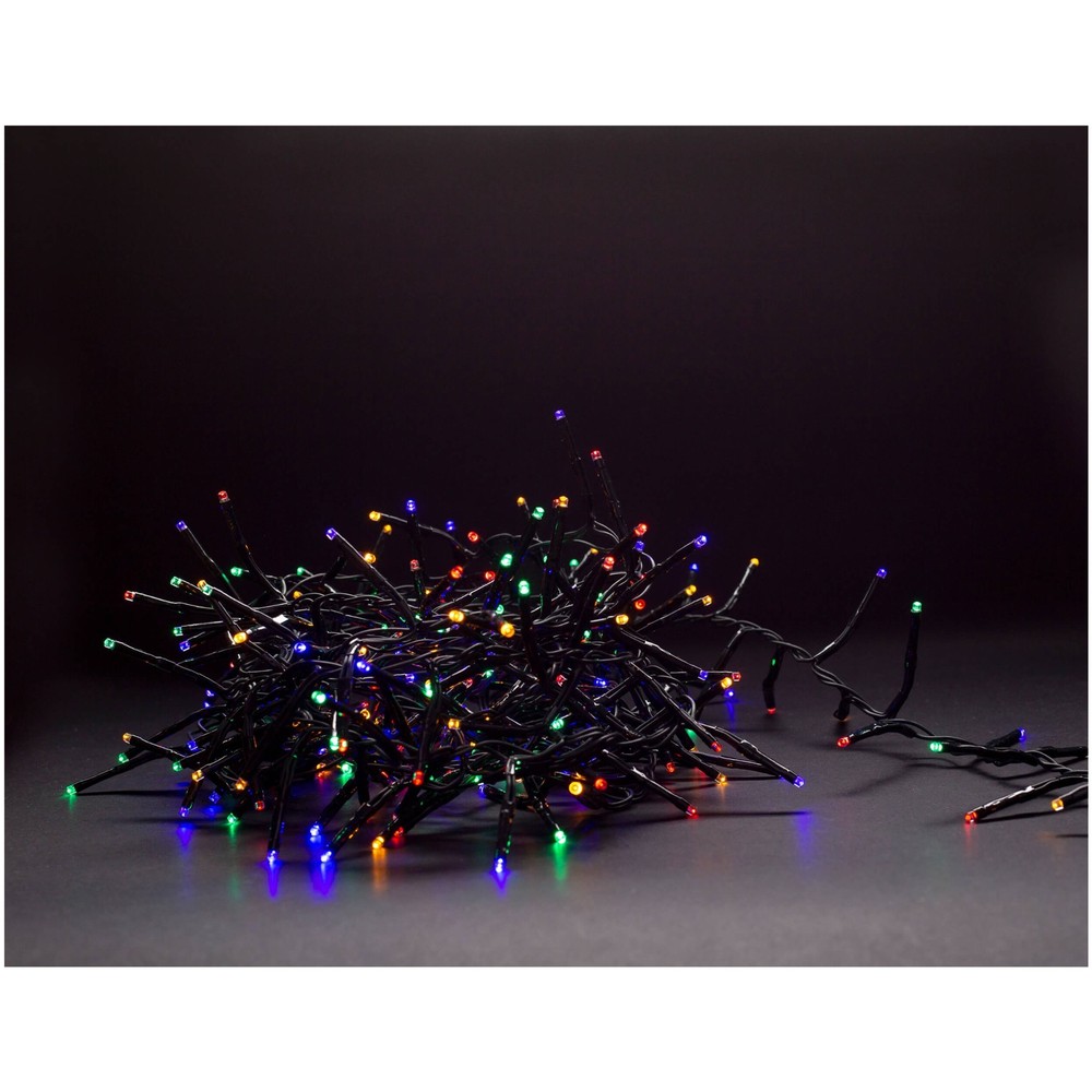 #3 - 8 m. multicolor cluster LED julelyskæde - 400 LED, memory funktion, IP44 udendørs, 230V