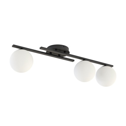 Kairo 3 Sort/Opal loftslampe - Ø14 cm, E14, 230V, uden lyskilde