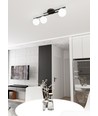 Kairo 3 Sort/Opal loftslampe - Ø14 cm, E14, 230V, uden lyskilde