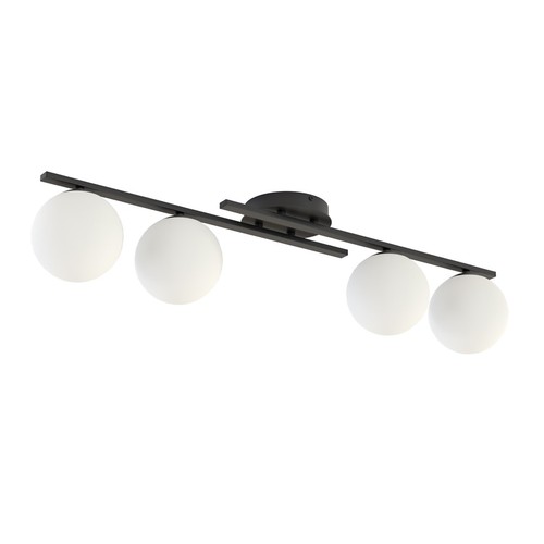Kairo 4 Sort/Opal loftslampe - Ø14 cm, E14, 230V, uden lyskilde