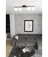 Kairo 4 Sort/Opal loftslampe - Ø14 cm, E14, 230V, uden lyskilde