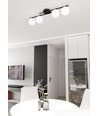 Kairo 4 Sort/Opal loftslampe - Ø14 cm, E14, 230V, uden lyskilde